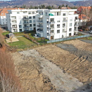 Baufeld von oben Kipsdorfer Straße
